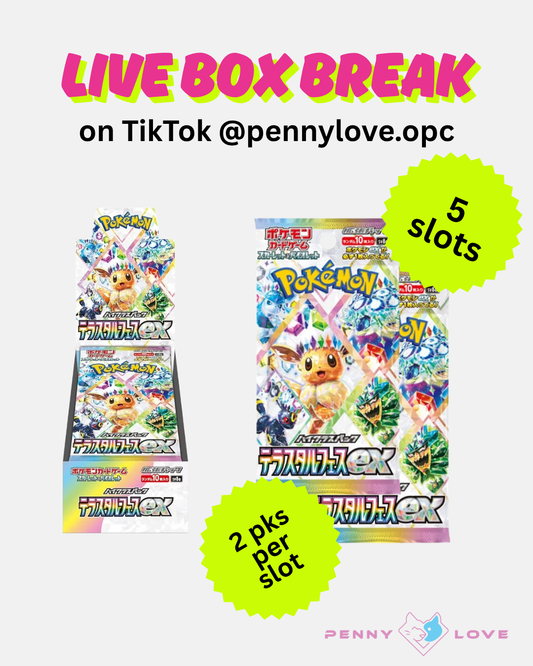 [Live Box Break] Pokémon Terastal Festival ex - 2 packs per slot